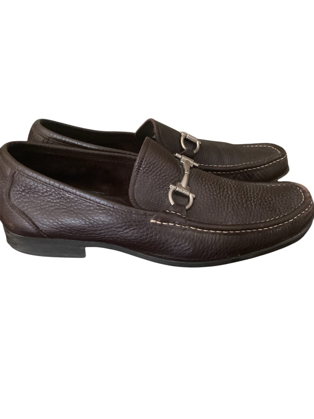 Salvatore Ferragamo Magnifico brown leather loafers with dust bags